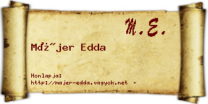 Májer Edda névjegykártya